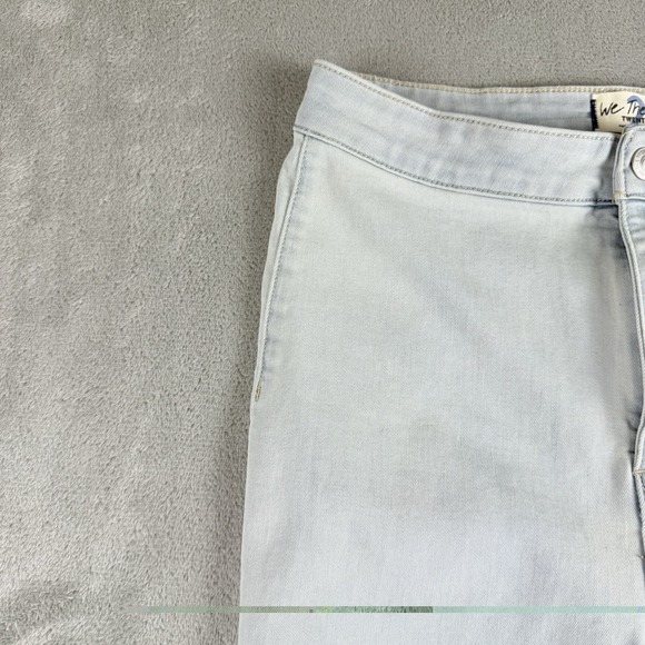 We The Free Jeans Womens 28x26 Blue Denim Super Flare Raw Fray Retro Bell Bottom - Picture 7 of 16